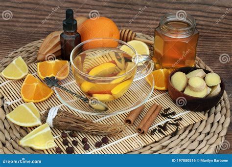 Natural Healing Herbal Remedy For Colds And Flu Stock Photo Image Of