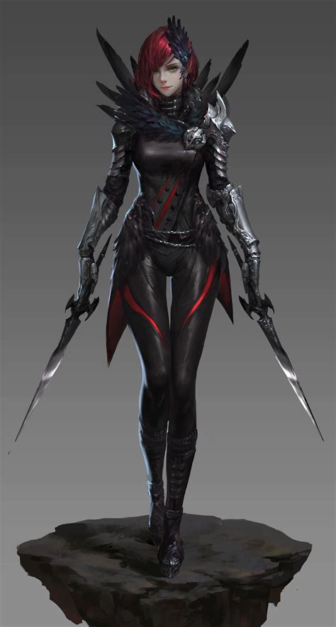 Female Redhead Daggers Armor Rogue Urlyfilbm Warrior