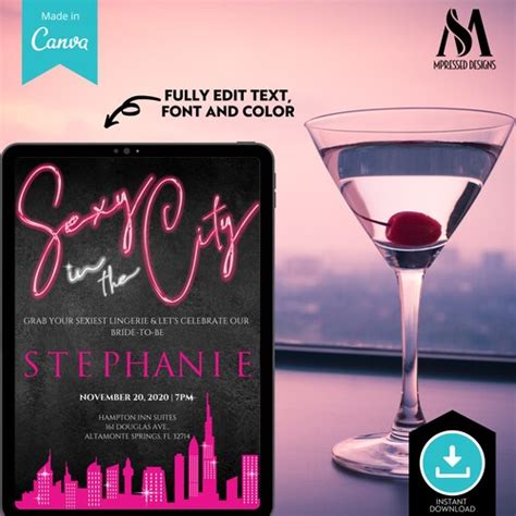 Sex And The City Themed Party Invitation Instant Download Etsy