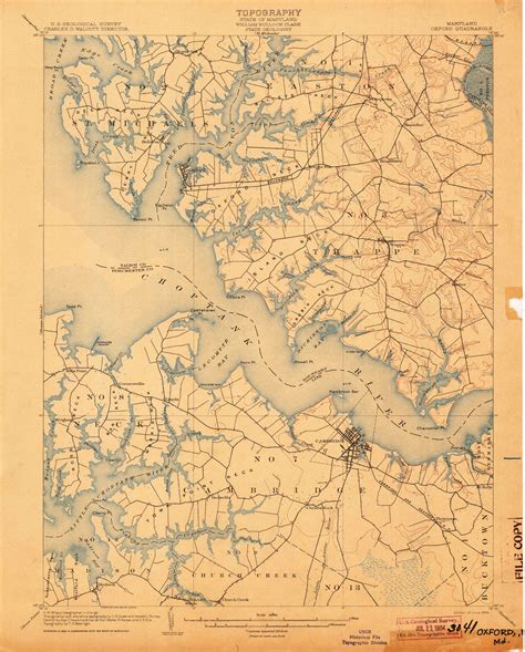 Oxford Maryland 1904 1904 Usgs Old Topo Map 15x15 Quad Old Maps