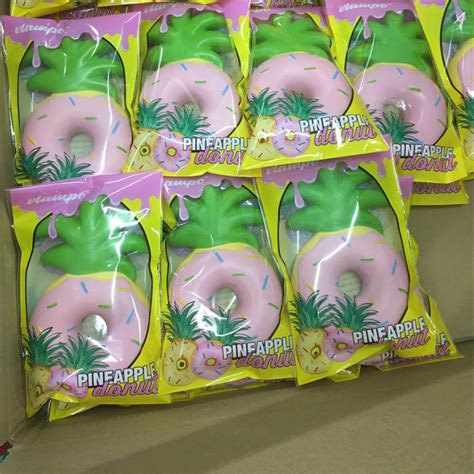 vlampo squishy jumbo pineapple donut slow rising original packaging fruit collection t decor