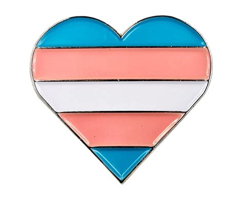 Transgender Flag Silver Metal Heart Lapel Pin Badge Etsy UK