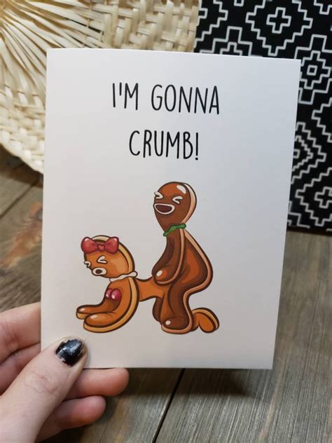 I M Gonna Crumb Card Naughty Gingerbread Xmas Card Etsy