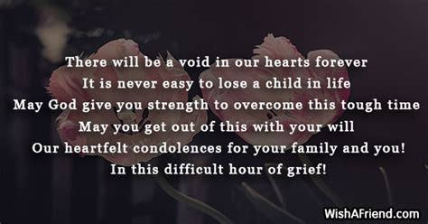 There Will Be A Void In Sympathy Message For Loss Of Child