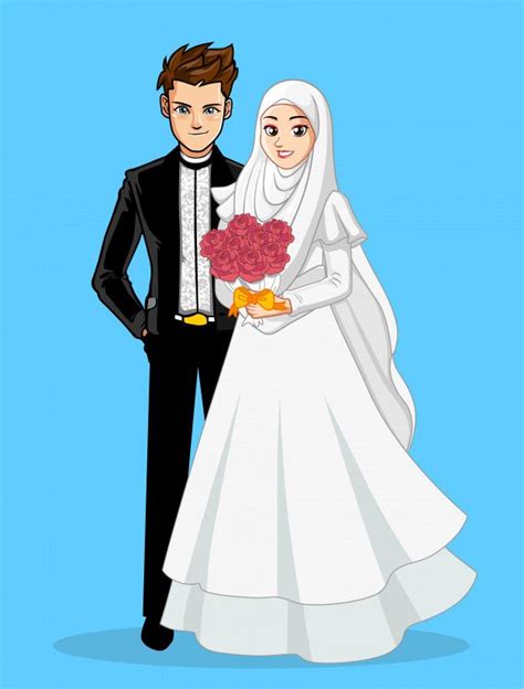 30 Gambar Kartun Islami Couple