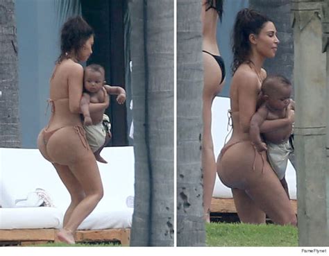 Kim Kardashian Motherhoods A Beach With A Great Ass