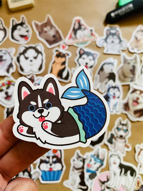 25 Pieces Husky Cute Pet Sticker Pack Puppy Present Dog Etsy