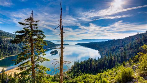 Download Wallpaper 3840x2160 Lake Tahoe California Usa Top View