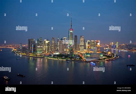 China Shanghai Town City Blocks Of Flats High Rise Buildings City