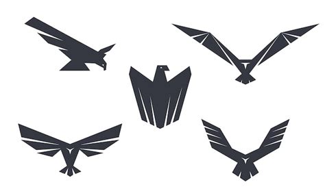 Ensemble De Symbole Vectoriel Logo Aigle Vecteur Premium