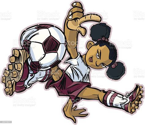 African Break Dancing Soccer Girl Stock Illustration Download Image