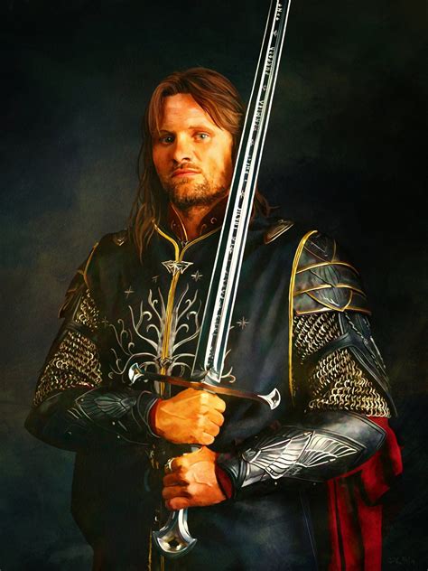 King Aragorn Oil Painting Lord Of The Rings Aragorn Middle Earth Art