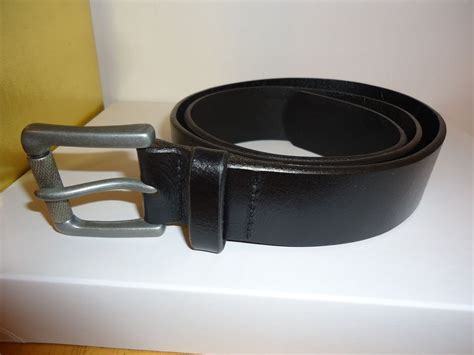 Mens Banana Republic Black Italian Leather Belt Silver Buckle Sz 32