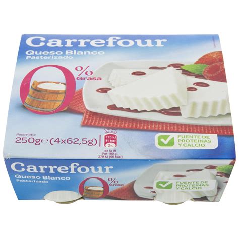 Queso Fresco Desnatado De Burgos Carrefour Pack De 4 Unidades De 62 5 G