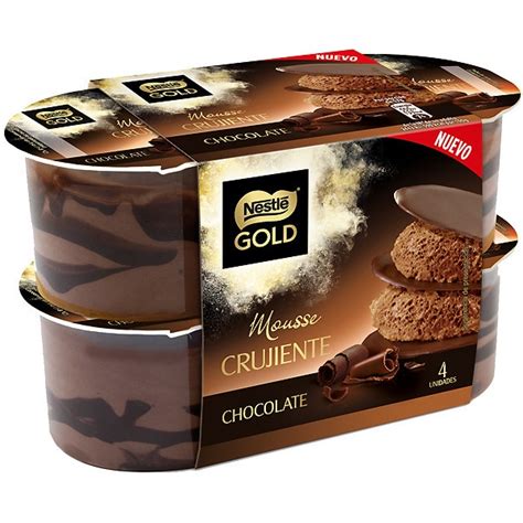 Mousse De Chocolate Con Finas Y Crujientes Láminas De Cacao Pack 4