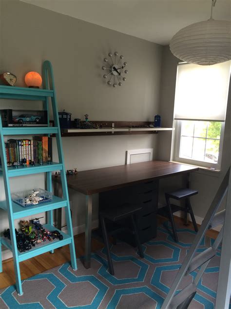 Maybe you would like to learn more about one of these? IKEA HACK: Double desk using IKEA SALJAN walnut-effect ...