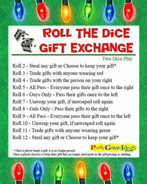 I had some friends from dance over for a christmas party and played the white elephant gift exchange game! Roll the Dice Gift Exchange Games | Christmas gift games ...