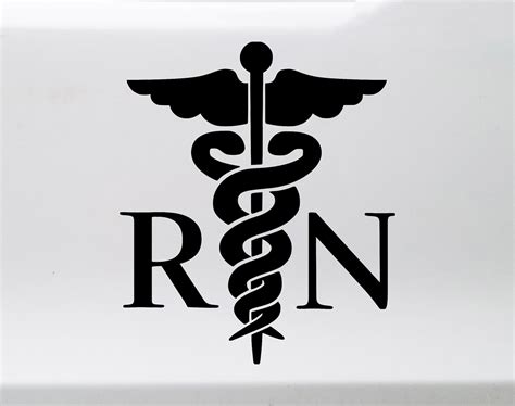 Rn With Caduceus Symbol Vinyl Decal Registered Nurse Lpn Etsy