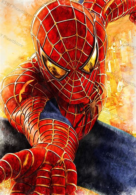 Spider Man Portrait Spider Man Digital Art Spider Man Etsy