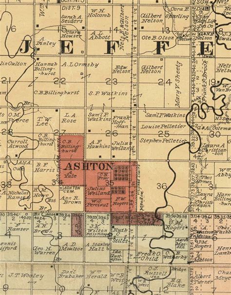 Spink County South Dakota 1899 Old Wall Map With Landowner Etsy