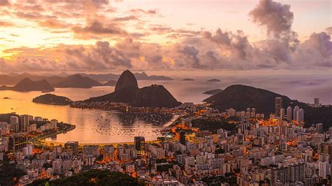 Hd Wallpaper City Cityscape Rio De Janeiro Brazil Clouds Hills Sea Wallpaper Flare