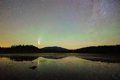 Neowise Comet Big Dipper Milky Way And Northern Lights Over Katahdin