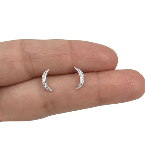 925 Sterling Silver Crescent Moon Moon Earrings Cresent Moon In 2020