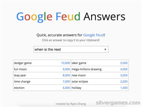 Ready to build your first survey? Google Feud Answers - Play Google Feud Answers Online on ...