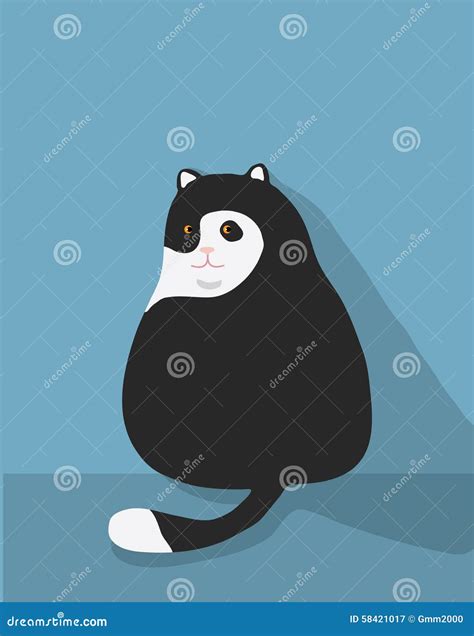 Fat Cat Illustration Cute Stock Vector Illustration Of Obesity 58421017