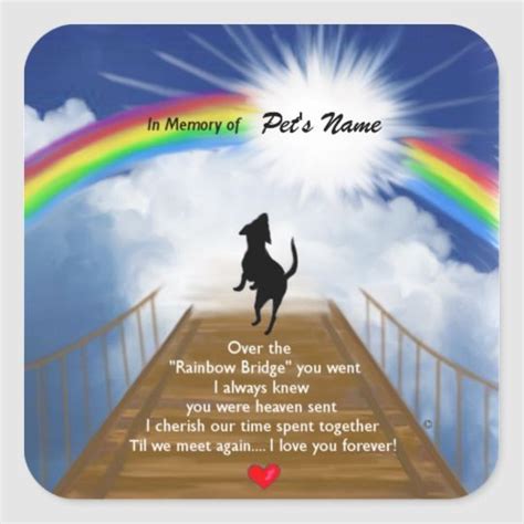You can browse all of our powerpoint templates or select them by category , popularity , colour or by tag. Rainbow Bridge Memorial Poem for Dogs Square Sticker ...