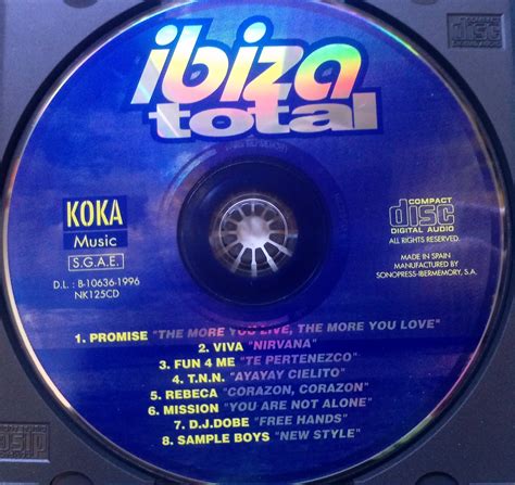 Ibiza Total 1 Cd 1996 Koka Music Ellodance