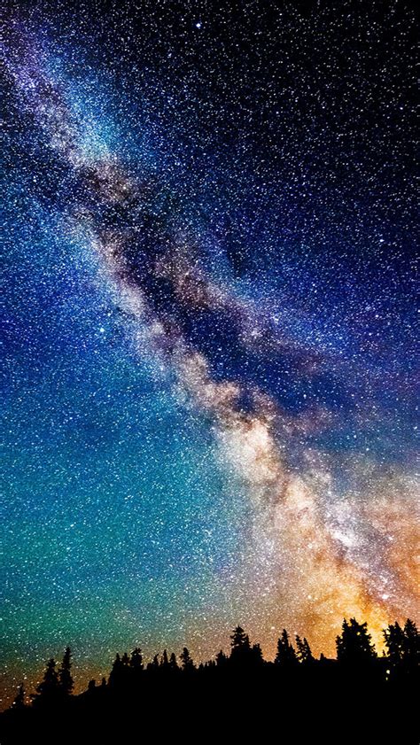 Free Download Milky Way Night Sky Stars The Iphone Wallpapers 640x1136