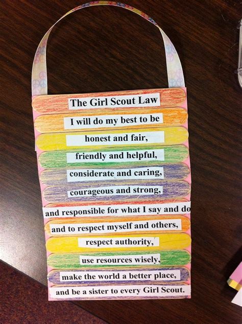 Best Templates Girl Scout Law Crafts