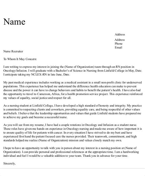 Cover Letter Template Nursing Student