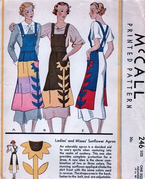 Scan246mcc Vintage Apron Pattern Aprons Vintage Vintage Sewing