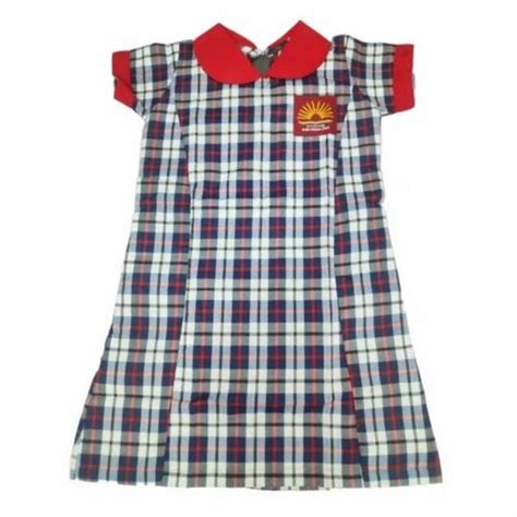 Girls Poly Cotton School Uniform Frock Small At Rs 250piece In