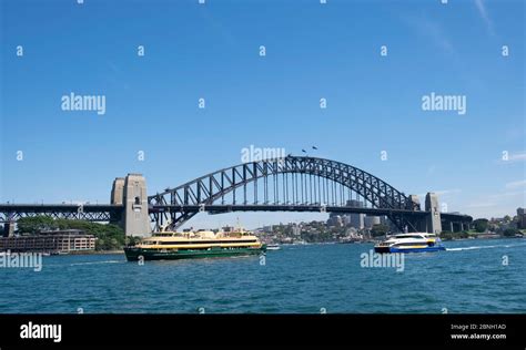 Passenger Ferries And Sydney Harbour Bridge Sydney Nsw Australia