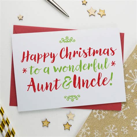Christmas Card For Wonderful Aunt And Uncle By A Is For Alphabet