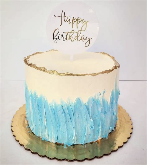 Blue Buttercream Smear Hanoli Cakes Homemade Style And Art Inspired Cakes
