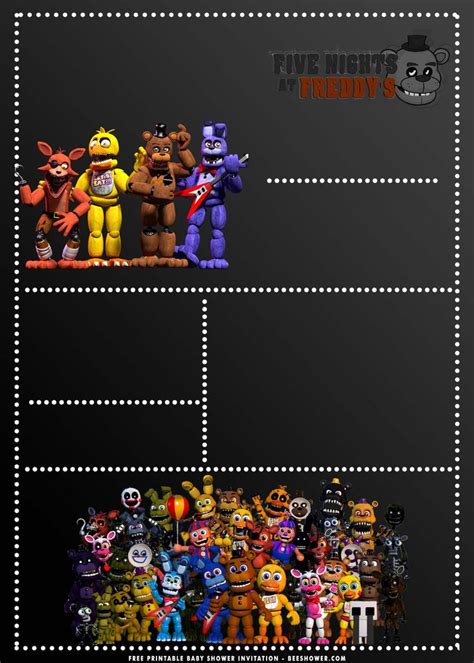 Free Printable Five Nights At Freddy Birthday Cards
