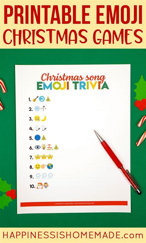 Guess The Emoji Christmas Songs In This Free Printable Christmas Emoji