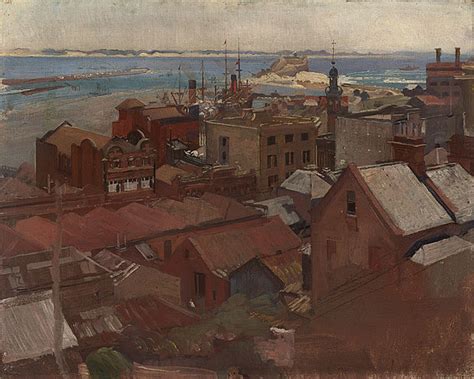 Oil Painting Of Newcastle New South Wales Australia In 1925 Image