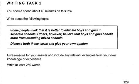 Sample Questions For Ielts General Writing Task Example Paper