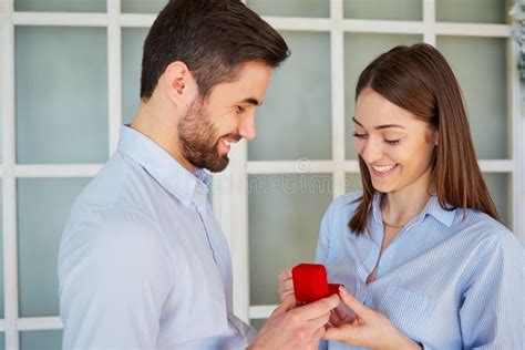 Proposal Man Asking Marry To His Girlfriend Stock Photo Image Of