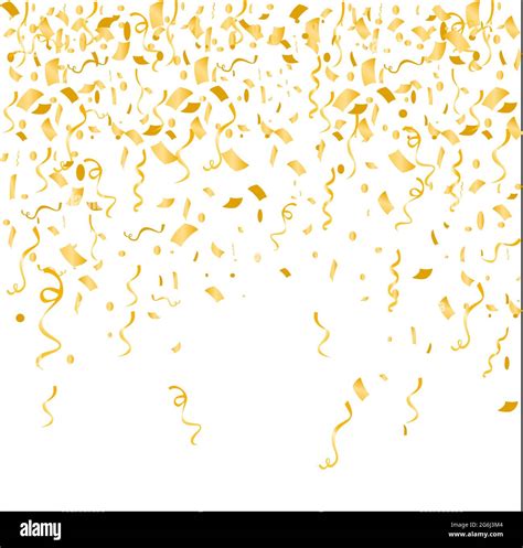 Vector Illustration Gold Confetti Isolated On White Background