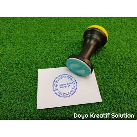 [custom made] rubber stamp cop bulat company syarikat sekolah jabatan shopee malaysia