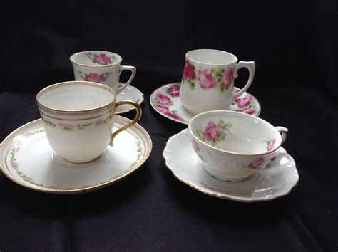 Lot Of Vintage Demitasse Tea Cups Saucers Limoges Heinrich CC