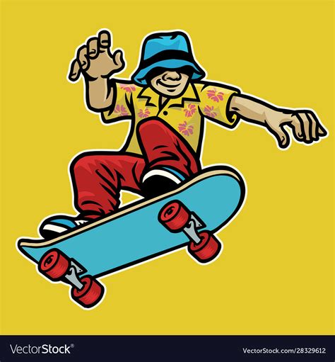 Cool Guy Enjoying Skateboard Royalty Free Vector Image