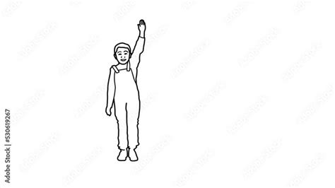Boy Raising Hand Sketch And 2d Animation Stock ビデオ Adobe Stock