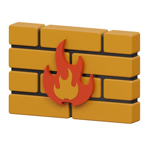 Firewall 3d Render Icon Illustration With Transparent Background Cyber